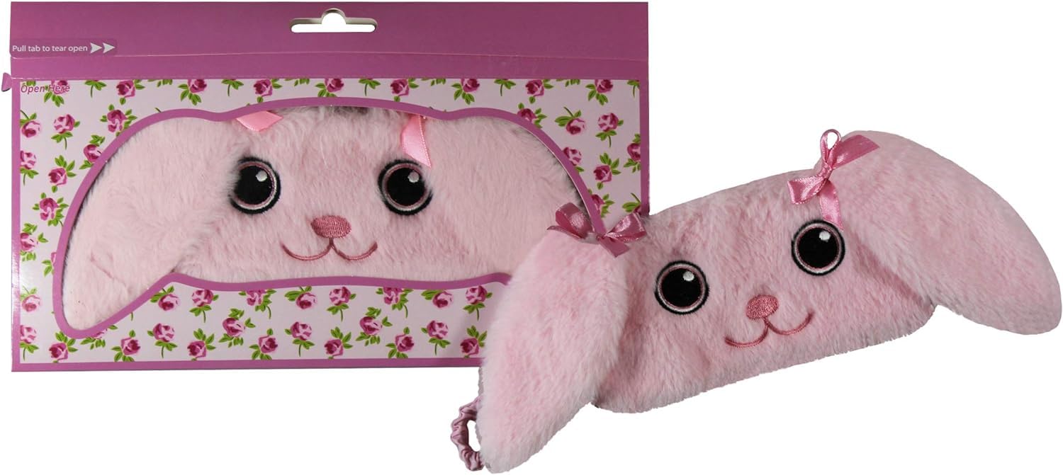 Bunny Animal Plush Comfortable Sleep Eye Mask (Pink Bunny)