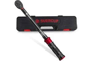 SUERCUP 1/2-inch Drive Torque Wrench - 10-170 ft.lb/13.6-230.5 Nm, Dual-Direction Adjustable 72 tooth Click Torque Wrench with Buckle for Bicycle, Moto and Car Maintenance