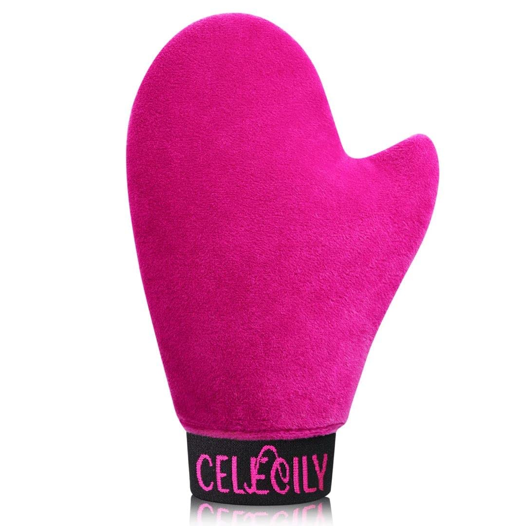 CeleCily UK Patented Tanning Mitt with Elastic Wrist and Thumb Hole, Leakproof-lined Fake Tan Mitt Applicator, Premium Reusable Tan Mit, Tanning Glove for Apply Tanning Lotion,Cream,Medicine