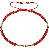 XHUUU Reiki Agate Beaded Anklet Dainty Gold Plated Beads Ankle Bracelets for Women Adjustable Good Luck Beach Jewelry