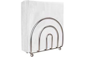 Blue Donuts Satin Nickel Arc Collection Napkin Holder – Napkin Holders for Tables, Modern Napkins Holder, Dining Table Napkin Holders for Kitchen,