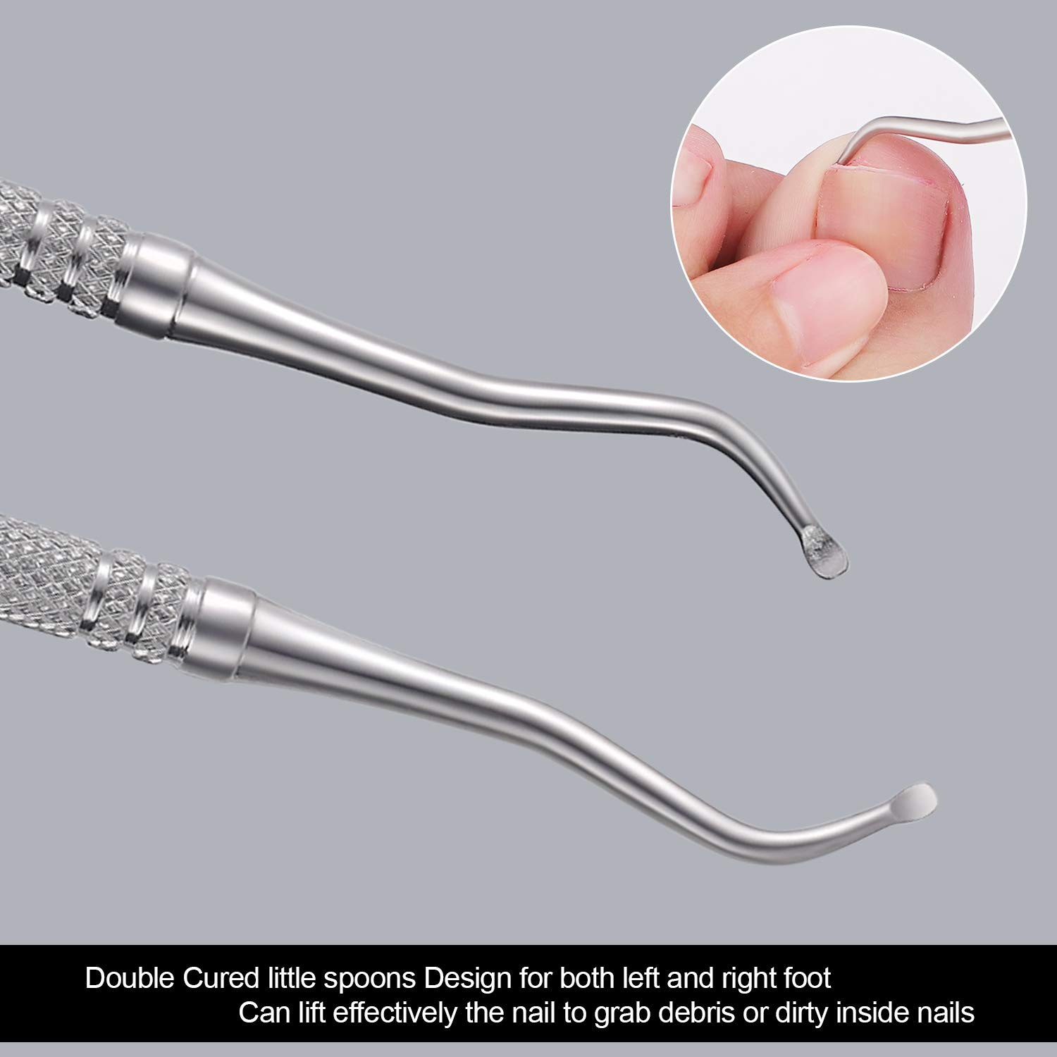 2PCS Ingrown Toenail File and Lifter with Storage Case,YINYIN100% Stainless Steel ingrown toenail tool,Double Sided Professional Grade Nail Cleaner Tool: Beauty
