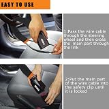 YUFANYA Steering Wheel Lock Seat Belt Lock Anti Theft Device 2 Keys Black view 5