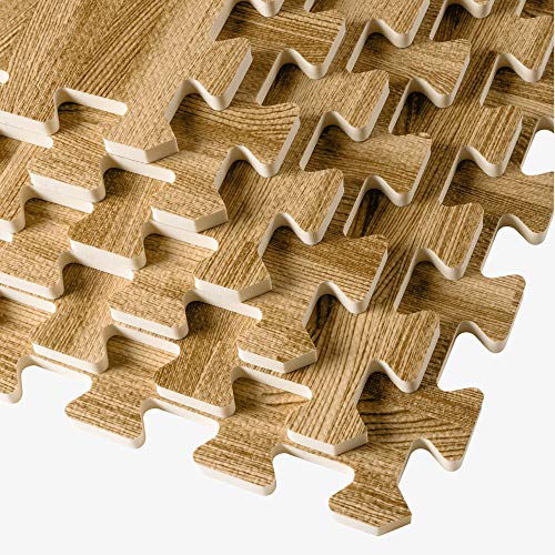 We Sell Mats Classic Oak, 6 Pack 24 Sqft Wood Grain Interlocking Foam