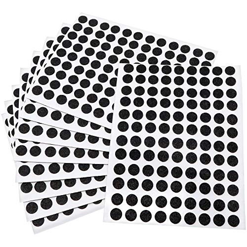 Adsamm® / 1080 x self-stick felt pads / Ø 0.39 (Ø 10 mm) / black / round / self-adhesive furniture glides with felt thickness of 0.059 / 1.5 mm