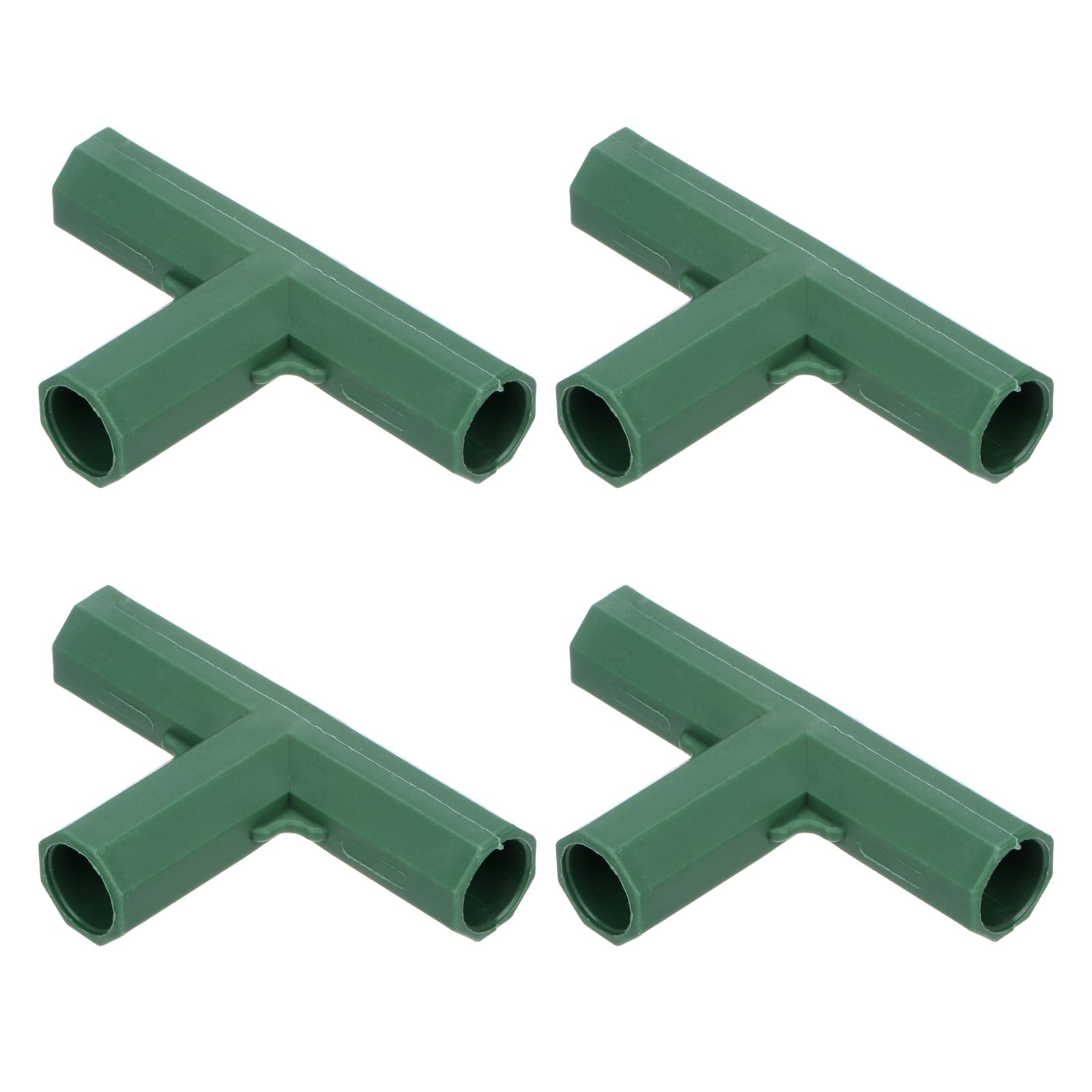 M METERXITY 12 Pcs 16mm Greenhouse Frame Building Connectors, 3 Way Flat Pipe Fitting for Grape Trellis/Sunscreen Shed/Gardening Plant Stakes, Greenhouse Accessories [Green]