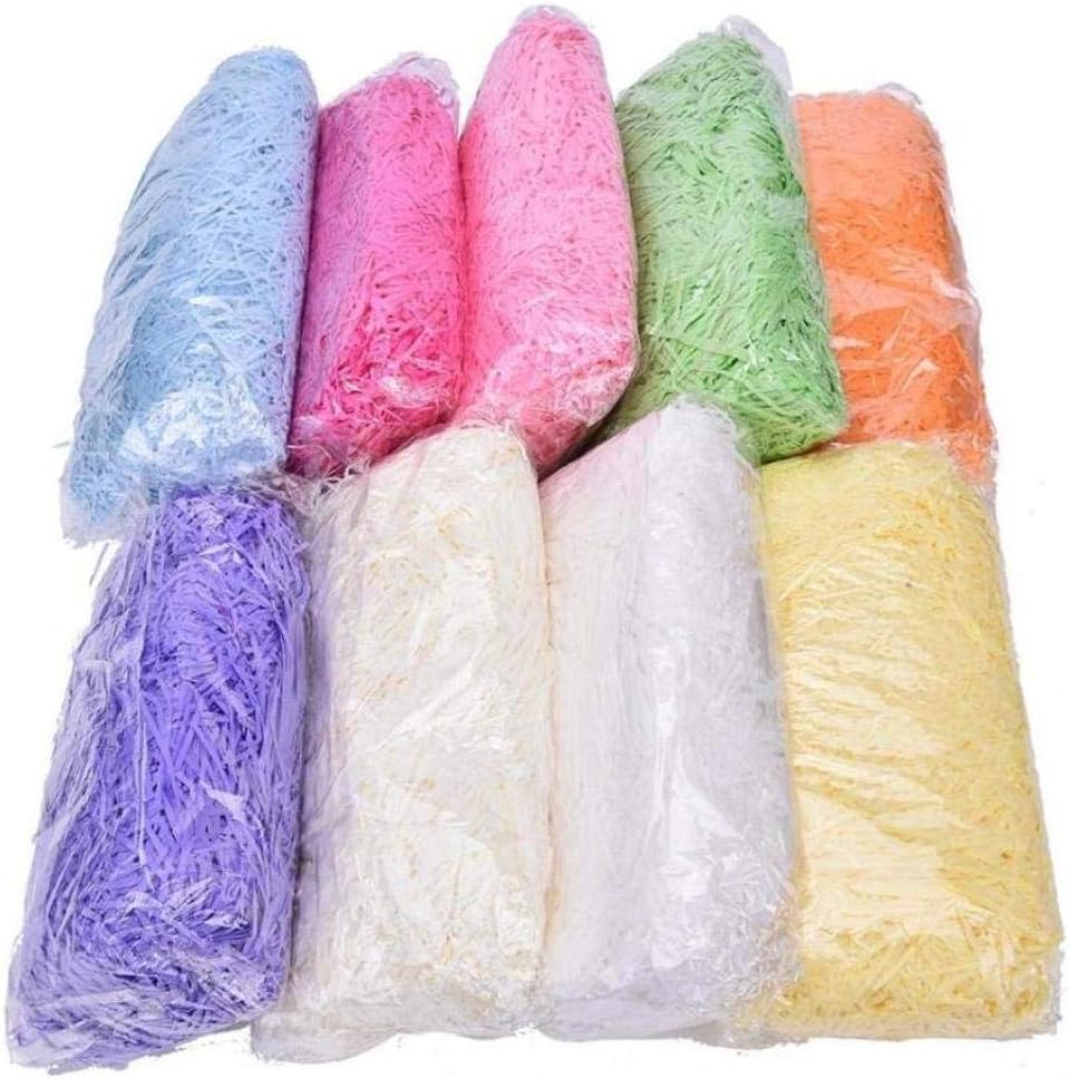 PiniceCore 5Pcs Random Color 100g/Pack Craft Shredded Crinkle Paper Grass Filler Wedding Party Gift Basket Shred Shredded Tissue Paper