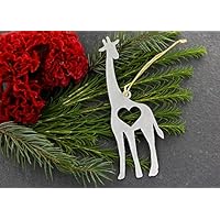 Iron Maid Art Love Giraffe Animal Christmas Ornament Rustic Aluminum for Her Him Home Fall Decor Wedding Favor Thanksgiving