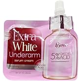 KSerene Extra White Underarm Serum Cream with 5% Glycolic Acid &ndash; Exfoliating &amp; Skin-Smoothing Formula for Underarms, Elbows, and Knees &ndash; Lightweight, Fast-Absorbing, Plant-Based AHA Serum &ndash; 30g