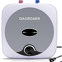DAORDAER 110/120v 1.5kw Mini Tank Electric Water Heater 2.5 Gallon Compact Under Sink Water Heater Knob Temperature Adjustmen