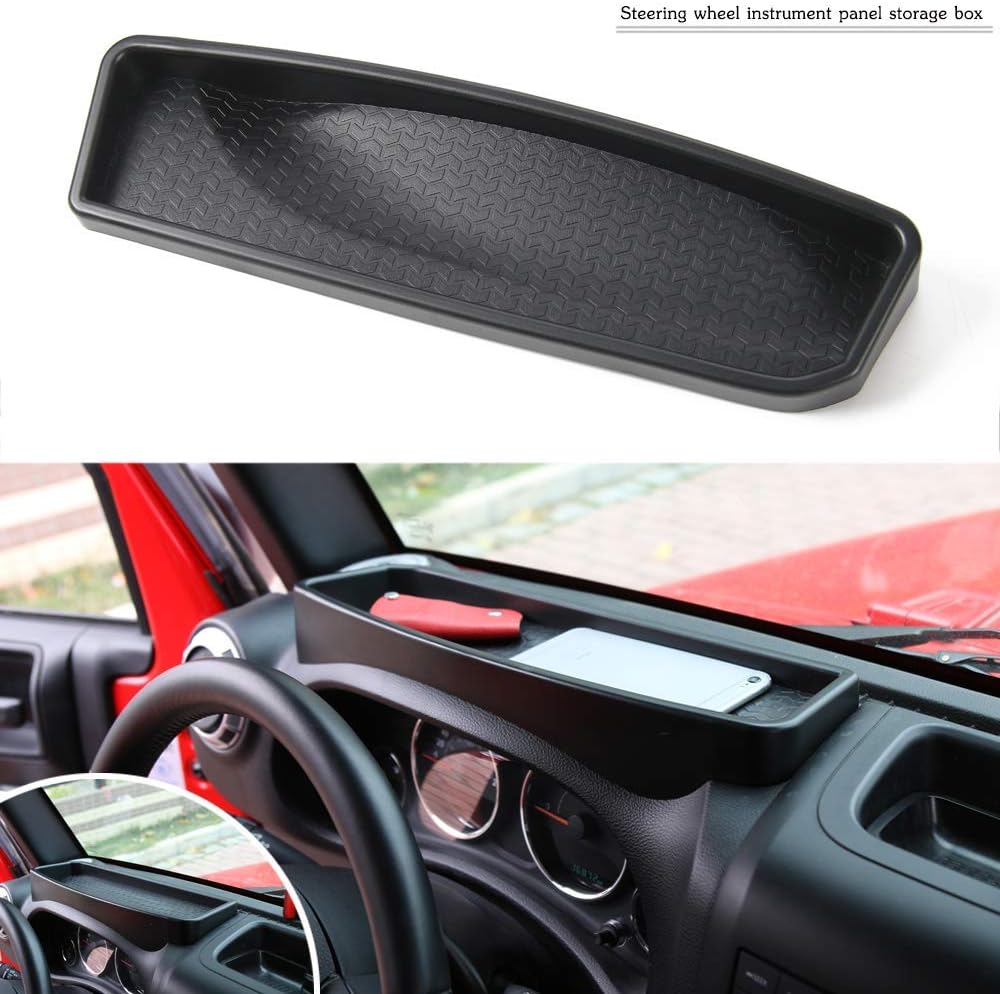 OKLEAD JK Center Console Insert Organizer Jeep Wrangler Accessories Storage Tray for Jeep Wrangler JK Pilot Box Secondary Storage, Black