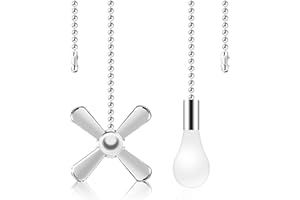AIIGOU Ceiling Fan Pull Chains With Decorative, 2 Pieces Of Silver Ceiling Fan Chain Extenders 13.6 Inches Fit All Standard Ceiling Fans And Light Fixtures，Pull Chain Extension With Connector.