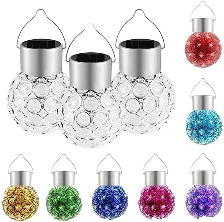 Fellibay Solar Garden Lights Colour Changing Light Bulb Solar Light Bulbs (3 Pack), Multiple Color