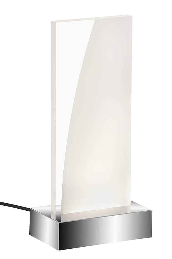 Briloner Leuchten Tischleuchte, Nachttischlampe mit Schnurschalter, LED-Platine rechteckig in weiß/transparentem Design, 3 Wa