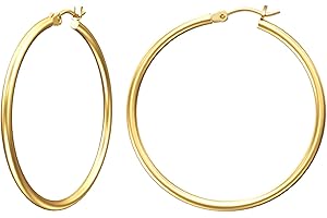 Gacimy Gold Hoop Earrings for Women 14K Real Gold Plated Hoops with 925 Sterling Silver Post