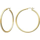 Gacimy 14K Gold Plated Hoop Earrings for Women, 14K