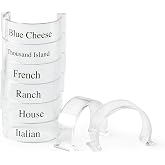 G.E.T. CLIPS-8-CL Clear Set of 8 Salad Dressing Bottle Clips, Break Resistant Dishwasher Safe Polycarbonate Salad Dressing Bottles Collection (Pack of 8)
