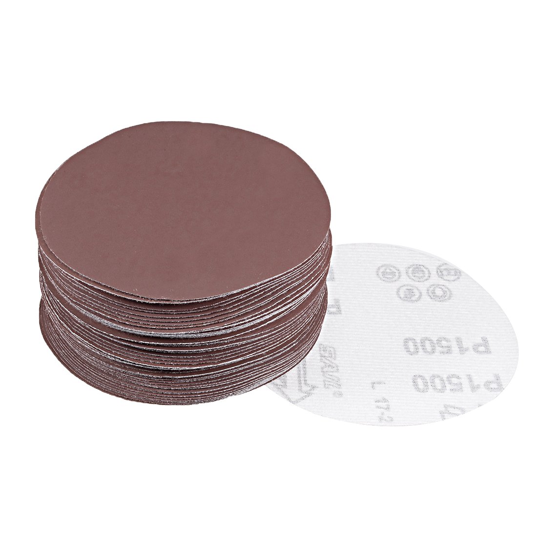 sourcingmap 50Pcs 5 inch Hook and Loop Sanding Disc 1500 Grits Flocking Sandpaper for Random Orbit Sander