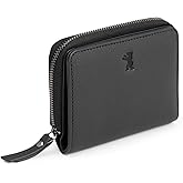 BERLINER BAGS Full Grain Leather Small Wallet Women Sara, Gift Box, Black | Soft Leather Bifold Zip Wallet, Fits Purses &amp; Crossbody Bags, 8 Card Slots, Zipped Coin Pocket, RFID Blocking