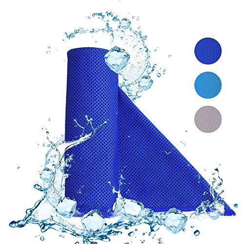 KAMIER Cooling Towel for Sports Instant Cooling Relief, Quick Dry, Staying Cool for Gym, Workout, Outdoor Sports, Running, Yoga, Golf, Pilates, Fitness, Camping Chilling Towel (Dark blue)