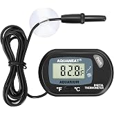 AQUANEAT Aquarium Thermometer, Fish Tank Thermometer, Digital Temperature Test, with Large LCD Display (1 Pack)