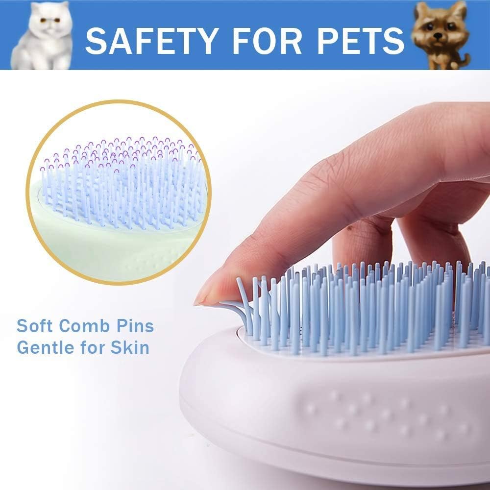 ZNEU Cat and Dog Grooming Brush, Dog Brush Cat Brush Slicker Pet Grooming Brush Pet Comb, Washable Grooming Shedding Massage Bath Brush for Short, Medium and Long-haired Animals (Blue) - Image 3