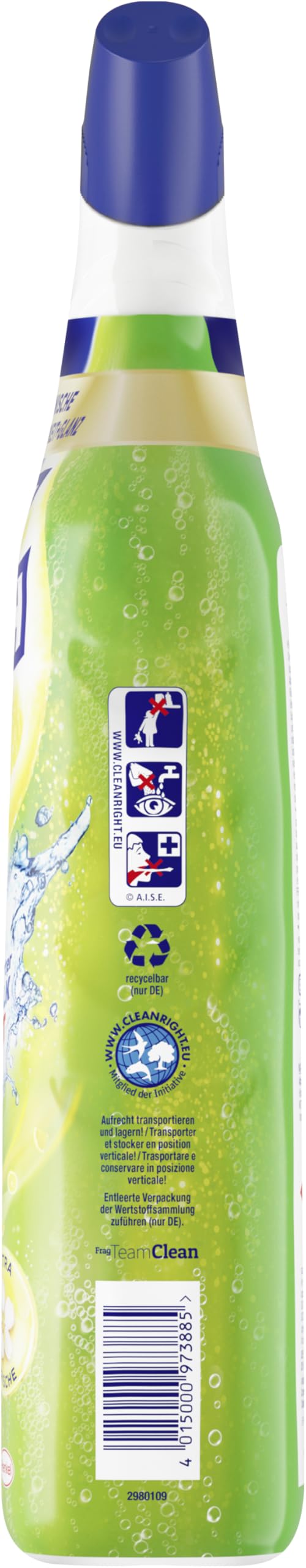 WC-Frisch WC Reiniger Gel Lemon (750 ml), WC Reiniger mit Lufterfrischer-Effekt, Toilettenreiniger sorgt für hygienische Frische, mit 4-fach Aktivstoff-Kombination 5
