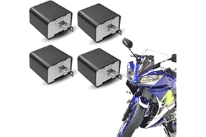 ijuicy 4 PCS Led Electronic Flasher Relays, DC 12V Speed Adjustable 2 Pin Flasher Relay for Led Turn Signal, Motorcycle Turn Signal Switch Relay, Universal for Most Cars Motorcycles (Black)