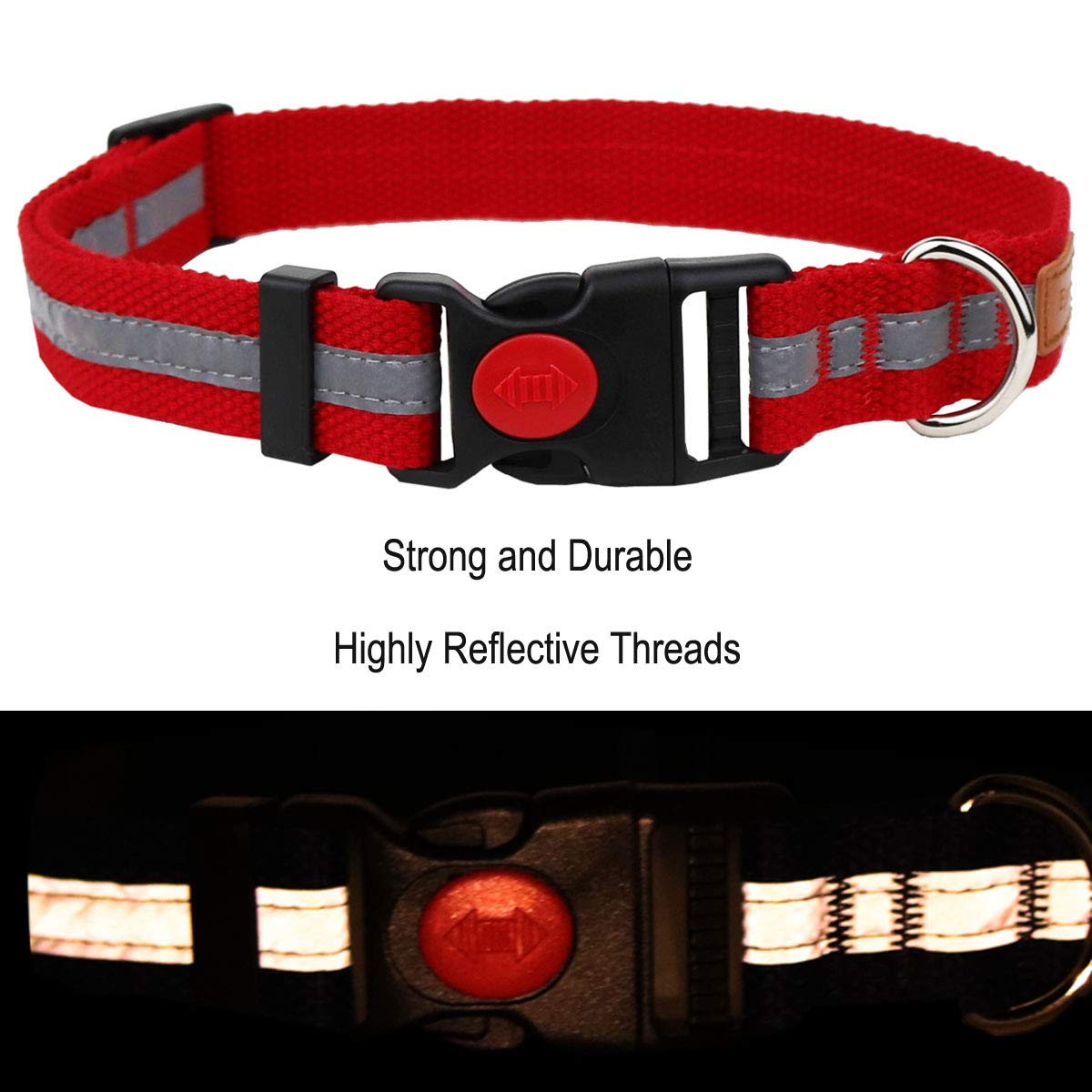 Egoola Night Reflective Dog Collar Adjustable Pet Collars with Small Medium Large