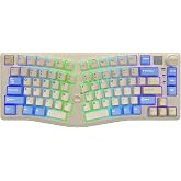 LEOBOG A75 Alice Ergonomic Wireless Mechanical Keyboard with Joystick Knob | 75% Ergonomic Split Layout, Tri-Mode, Multifunction Knob, RGB Backlight, Top Mount Structure, Hot Swappable Linear Switches