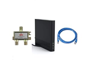 AIRTV WHOLE HOME OTA Sling AirTV 2 Dual-Tuner Local Channel Streamer for TVs and Mobile Devices w/DVR Bundle with Quest 3-Ft Cat5e UTP Cable, 2-Way Aska TV Coaxial Cable Splitter