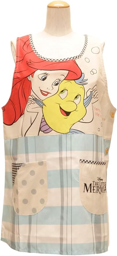 Amazon Co Jp リトルマーメイド アリエル サイドボタン キャラクター エプロン ディズニー ブルー b 保育士エプロン キャラクターエプロン おもちゃ