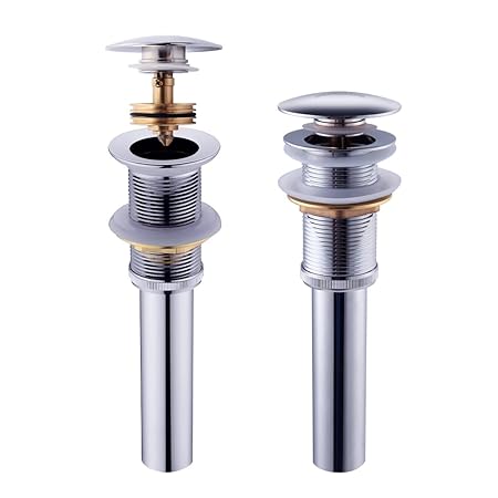 BONADE Universal Ablaufgarnitur ohne Überlauf POP UP Waschbecken Abfluss Waschtisch Siphon Push-Open Stöpsel