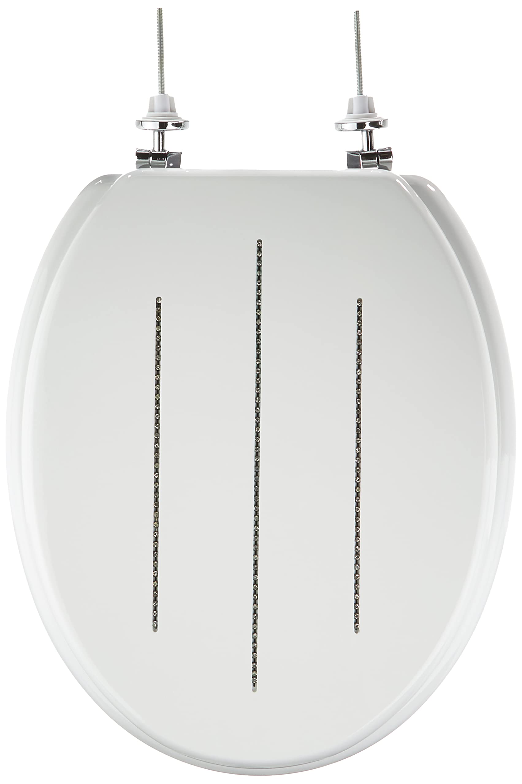 Premier Housewares 1604096 Toilet Seat White Toilet Seats Soft Close Zinc Toilet Seat Fittings Alloy Toilet Seats - White 46 X 37 X 6 Cm