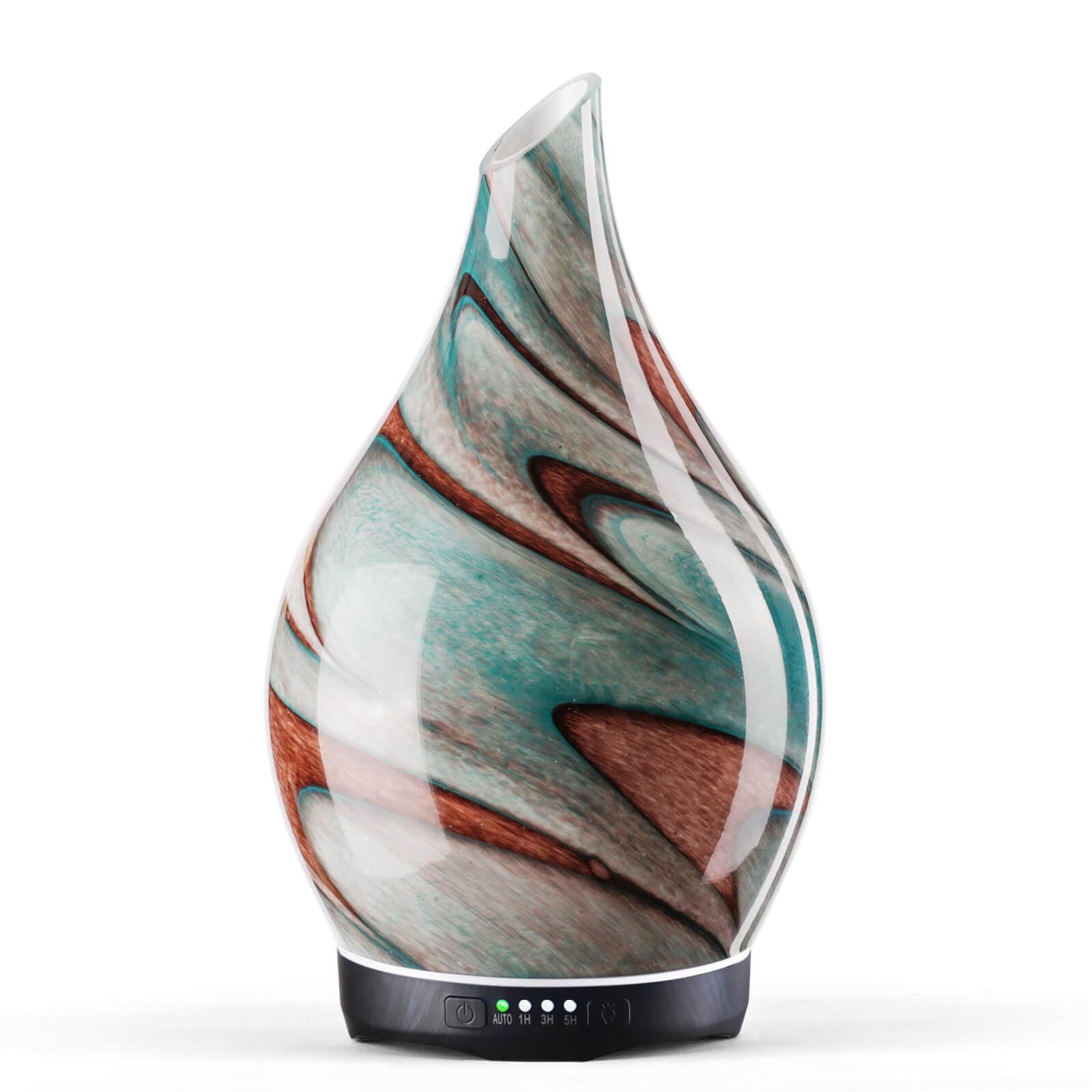 Photo 1 of Porseme 280ml Essential Oil Diffuser Glass Color Changing Aroma Air Diffusers Aromatherapy Ultrasonic Cool Mist Humidifier 7 Running Hours Waterless Auto-Off for Sleeping, Yoga, Spa (Teal Green)