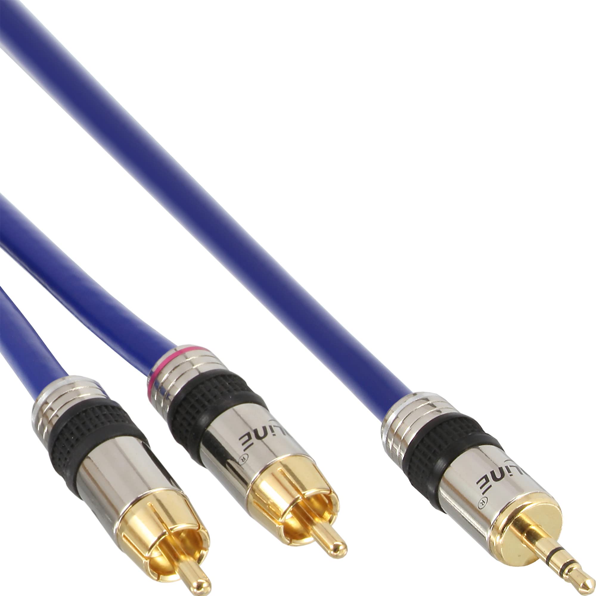 InLine 15m Premium 2x RCA Male to 3.5mm Male Audio Cable with Golden Contacts