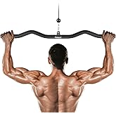 Lyndwin LAT Pulldown Bar One Piece, 33in LAT Pull down Attachments for Cable Machine, Triceps Pushdown Bar Shoulder Back Arm 