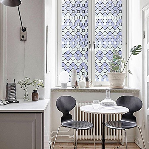 DUOFIRE Decorative Film Privacy Window Film Stained Glass Film No Glue Anti-UV Removable Window Cling Non-Adhesive Window Privacy Film D95010, (35.4in. x 118in.) 90cm x 300cm - Thumbnail 4