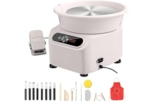Uargd 11-Inch Electric Pottery Wheel, 450W Ceramic Forming Machine with Foot Pedal and LCD Touch Screen, Direct Drive Wheel f