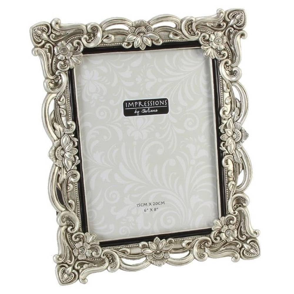 Antique Silver Art Deco Design Photo Frame 6x8"