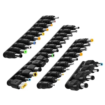 aceyoon Hohlstecker Adapter 38 Set Universal DC Netzteil Adapter 5.5mm x 2.1mm DC-Anschluss Stecker Notebook Power Plug Barre