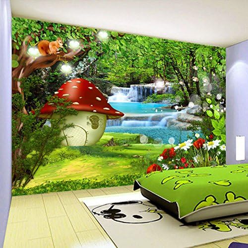 Yosot Benutzerdefinierte 3d Fototapete Fur Kinderzimmer Cartoon Kinder Zimmer Grun Wald Dekoration Wandbild Hintergrundbild Fur 140cmx100cm Amazon De Baumarkt