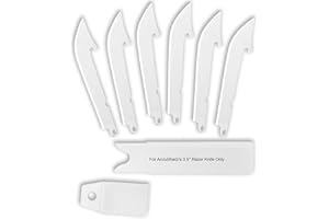 ACCUSHARP 3.5" Razor Blades Replacement, Corrosion Resistant, Spare Blades for Pocket Knife & Razor Knife, Orange, Pack of 6