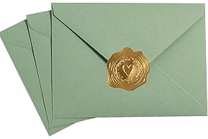 Toperd 50 Pieces Sage-Green A6 Envelopes Greeting Card Envelopes 6 1/2 x 4 3/4 Inches for 4 x 6 Wedding Invitation Cards, Greeting Cards, Birthday Party Invitations