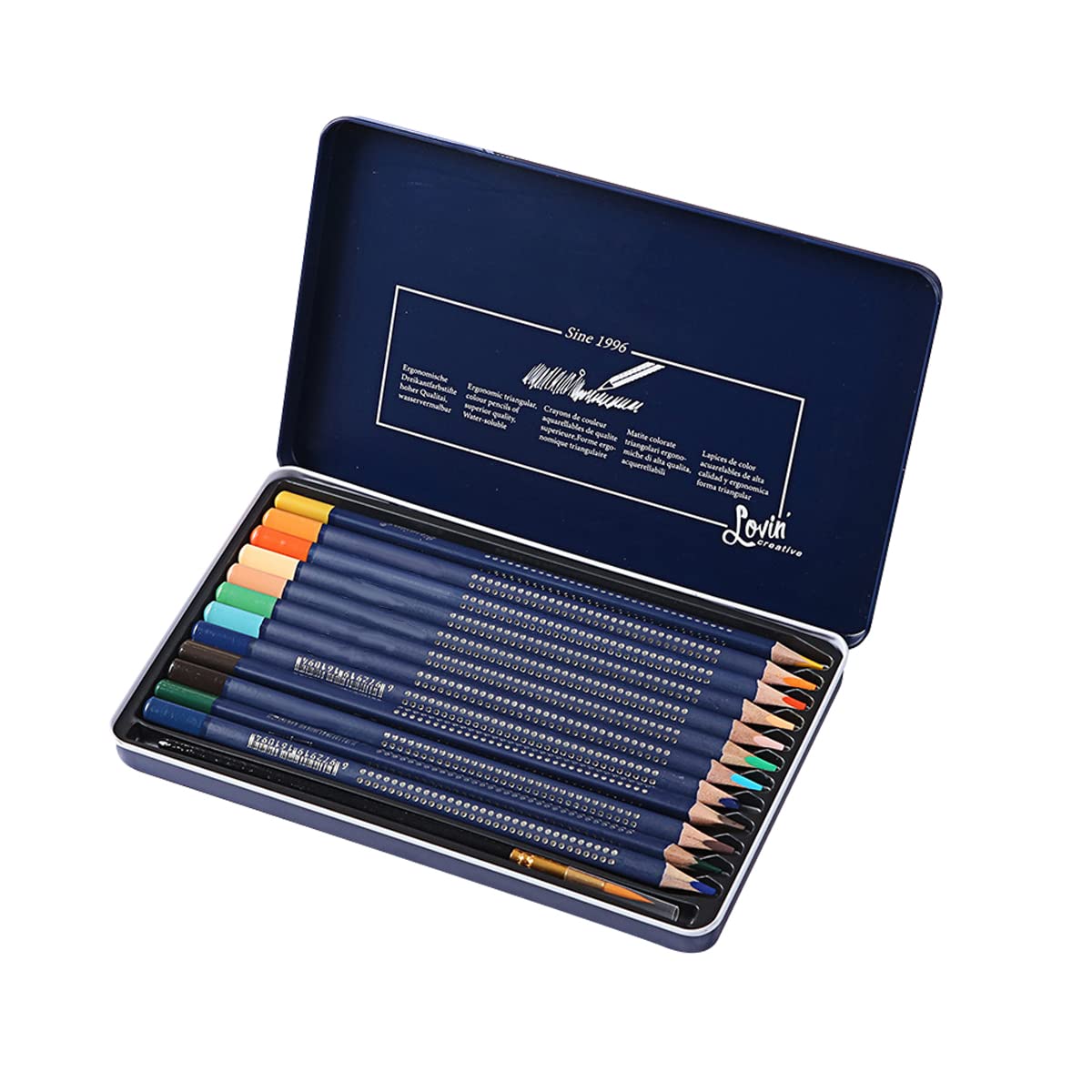 WANGCL 72 Colors Professional Watercolor Pencils Set for Adults & Artists, Water Soluble Colored Pencils with Brush for Coloring, Blending & Watercolor Painting Skills