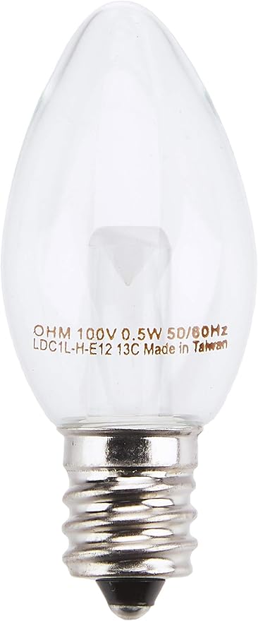 Amazon オーム電機 Ledローソク球 装飾用 0 5w 15lm 電球色相当 C7 E12 クリア Ldc1l H E12 13c オーエイチエム Ohm Led電球 通販