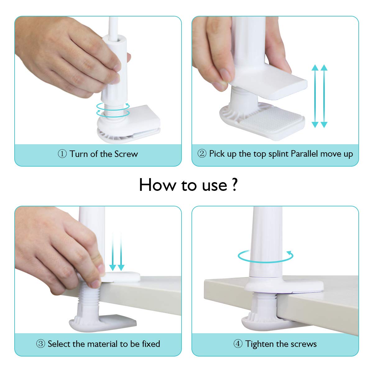 Licheers Lazy Phone Holder, 360 Rotating Flexible Long Arm Gooseneck Bracket for Universal Cell Phone, Solid Grip Securely Clamped to Counter Top, Bed Post, Desk (White)