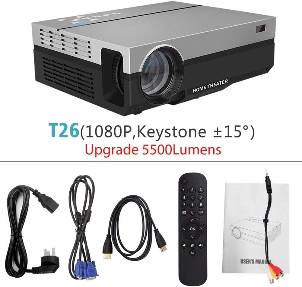 HD Proyector Full HD T26K Native 1080P 5500 lúmenes Video LED LCD ...