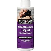Nutri-Vet Anti-Diarrhea Liquid for Cats, Gentle Formula with Pectin and Kaolin, Soothes Upset Stomach and Irritated GI Tract, Slows Stool Passage, Cat Essentials, Detoxifies Bacterial Toxins, 4oz