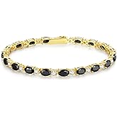 FANCIME 14K Gold Plated Birthstone Bracelets 4mm Sterling Silver Tennis Bracelets Gold Bracelets Birthday Jewelry Gifts for Women 7"